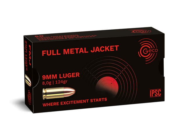 Geco 9mm LUGER FMJ 8,0g/124grs
