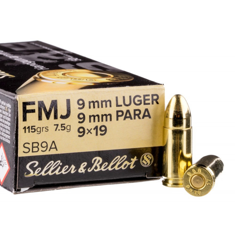Sellier & Bellot 9mm Luger FMJ 7,5g/115grs.