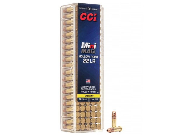 CCI .22LR Mini-Mag HP 36gr/2,33g Copper-Plated HP, 100 ks