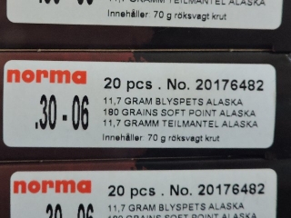 Norma .30-06 Blyspets Alaska 11,7g/180grs