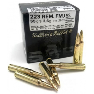 Sellier & Bellot .223 Rem, FMJ 3.6g/55grs - 100ks